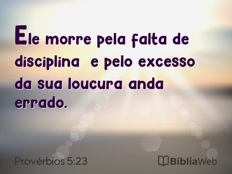 Provérbios 5:23 em imagem para compartilhar
