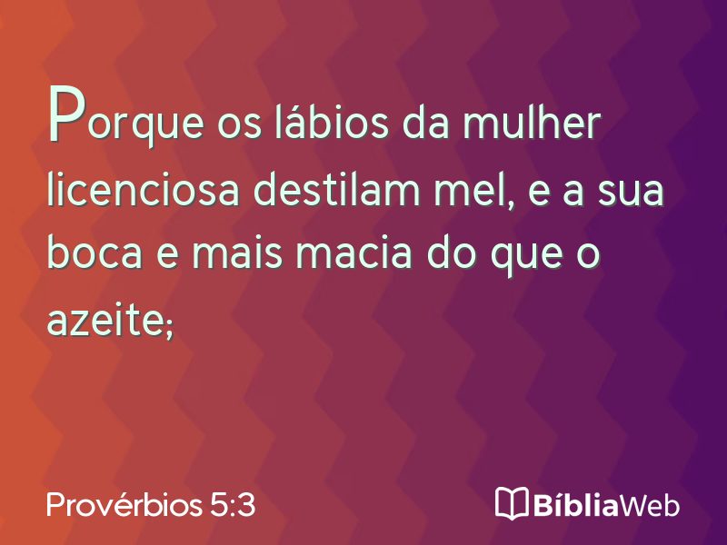 Provérbios 5:3 em imagem para compartilhar
