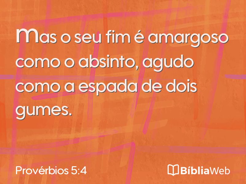 Provérbios 5:4 em imagem para compartilhar