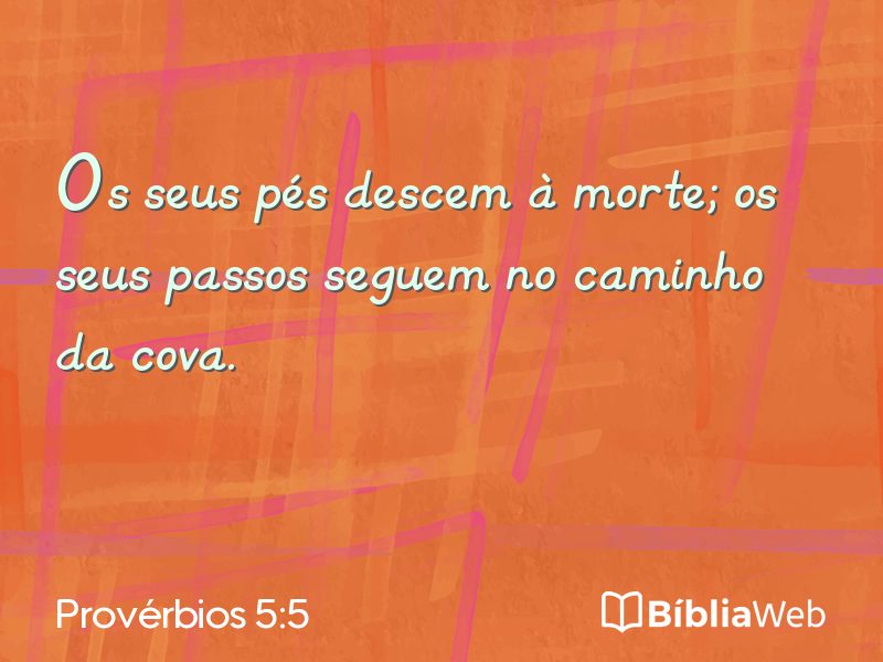 Provérbios 5:5 em imagem para compartilhar
