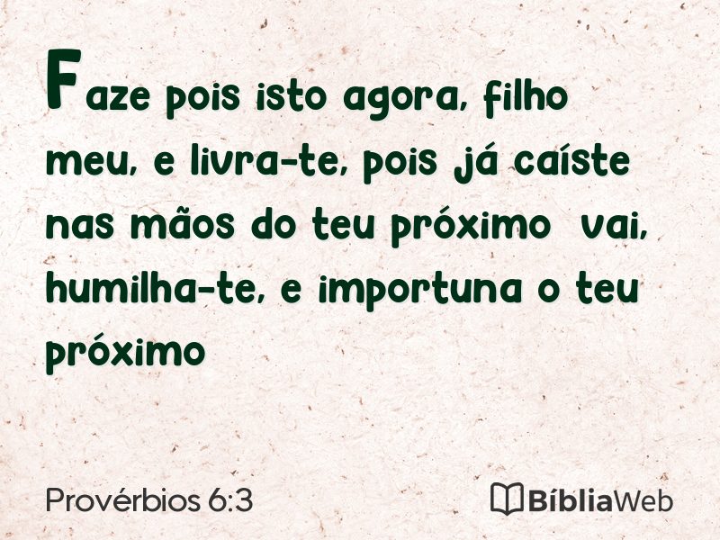 Provérbios 6:3 em imagem para compartilhar