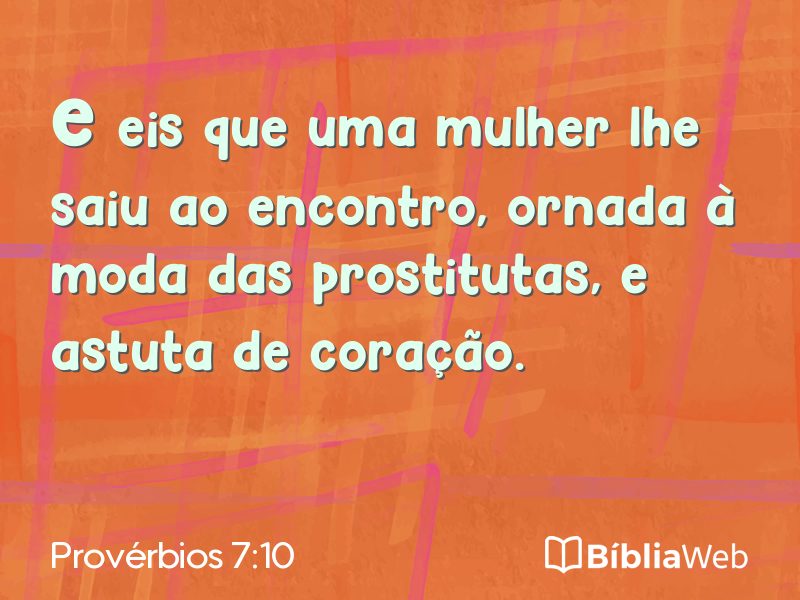 Provérbios 7:10 em imagem para compartilhar