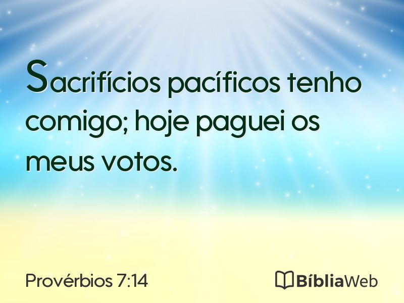 Provérbios 7:14 em imagem para compartilhar