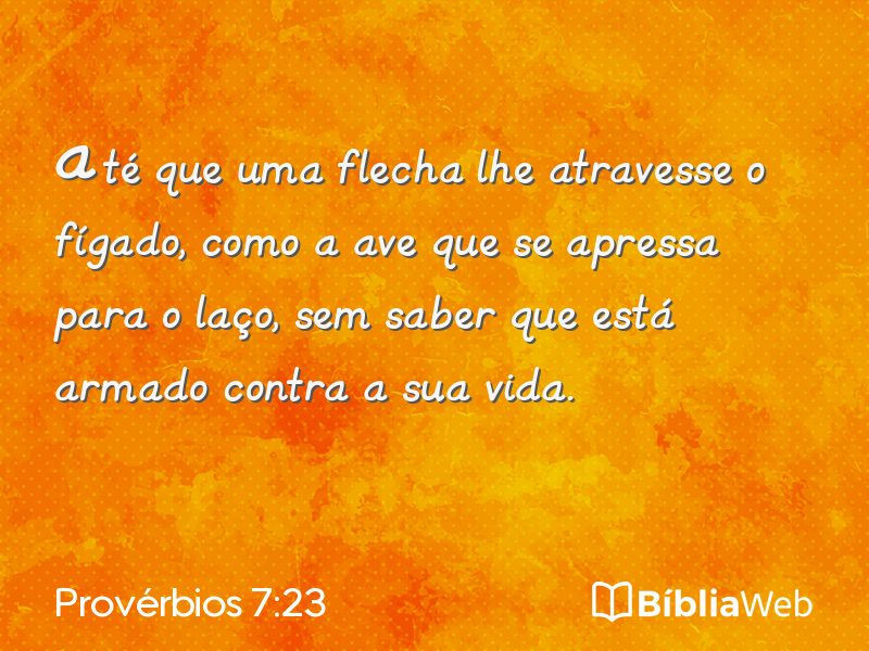 Provérbios 7:23 em imagem para compartilhar