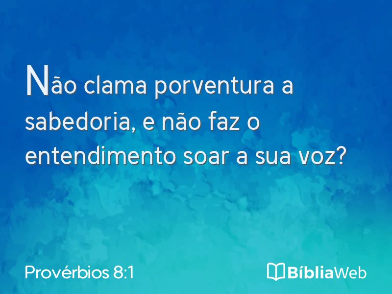 Provérbios 8:1 em imagem para compartilhar