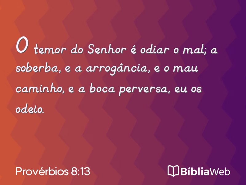 Provérbios 8:13 em imagem para compartilhar