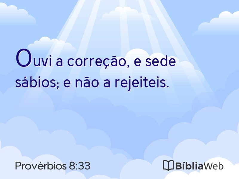 Provérbios 8:33 em imagem para compartilhar