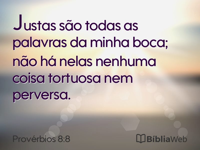 Provérbios 8:8 em imagem para compartilhar