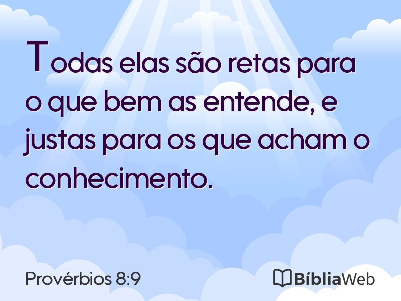 Provérbios 8:9 em imagem para compartilhar