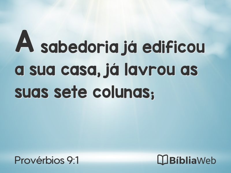 Provérbios 9:1 em imagem para compartilhar