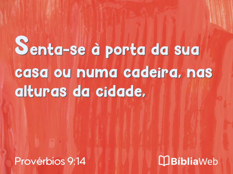 Provérbios 9:14 em imagem para compartilhar