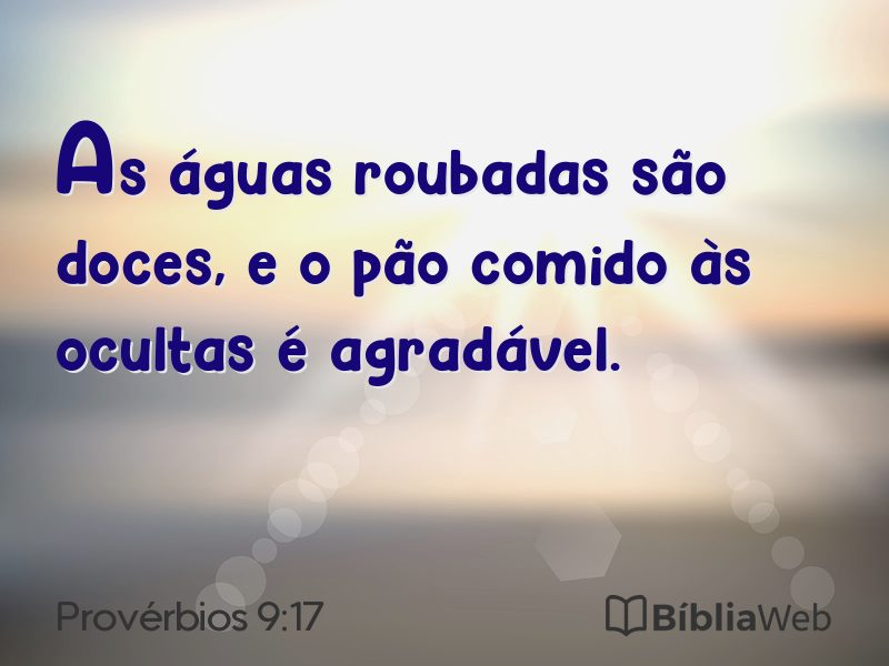 Provérbios 9:17 em imagem para compartilhar