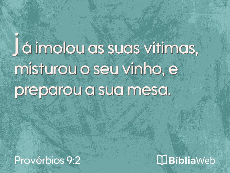 Provérbios 9:2 em imagem para compartilhar