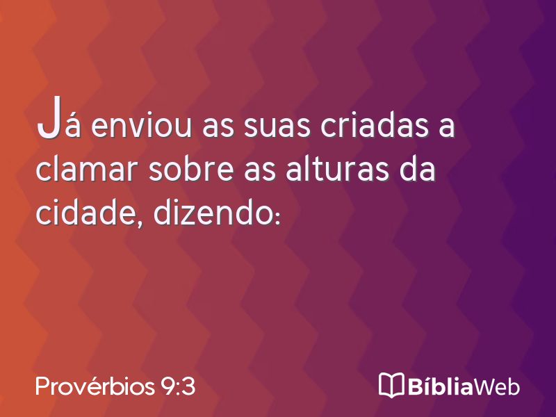 Provérbios 9:3 em imagem para compartilhar