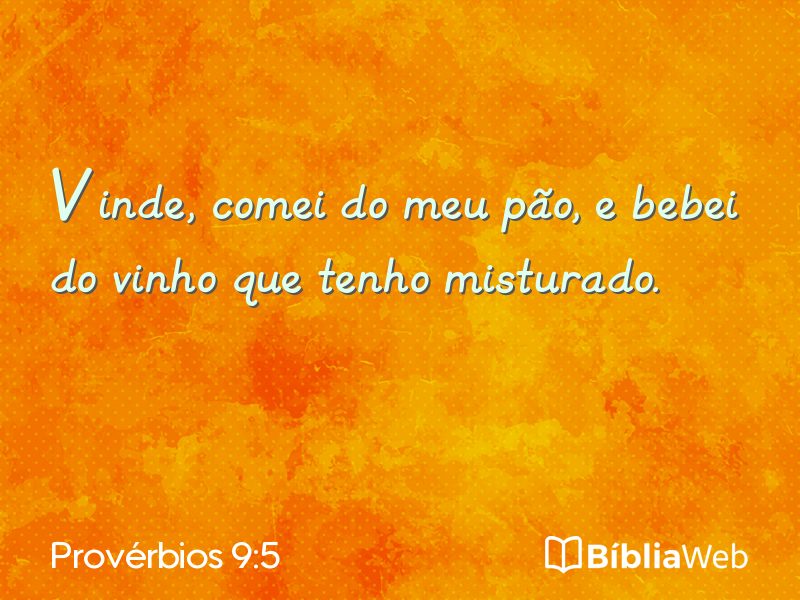 Provérbios 9:5 em imagem para compartilhar