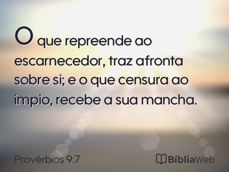Provérbios 9:7 em imagem para compartilhar