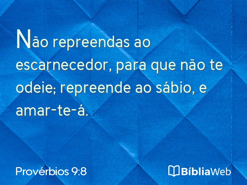 Provérbios 9:8 em imagem para compartilhar