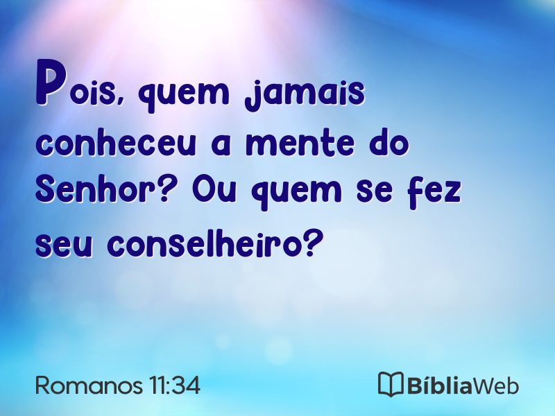 Romanos 11:34 em imagem para compartilhar
