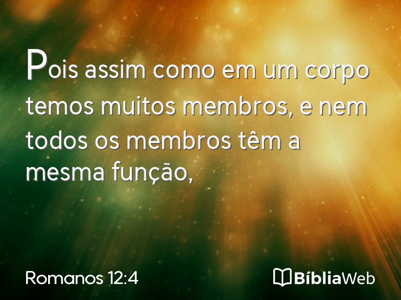 Romanos 12:4 em imagem para compartilhar