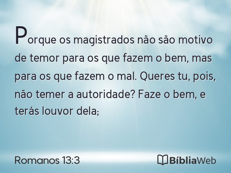 Romanos 13:3 em imagem para compartilhar