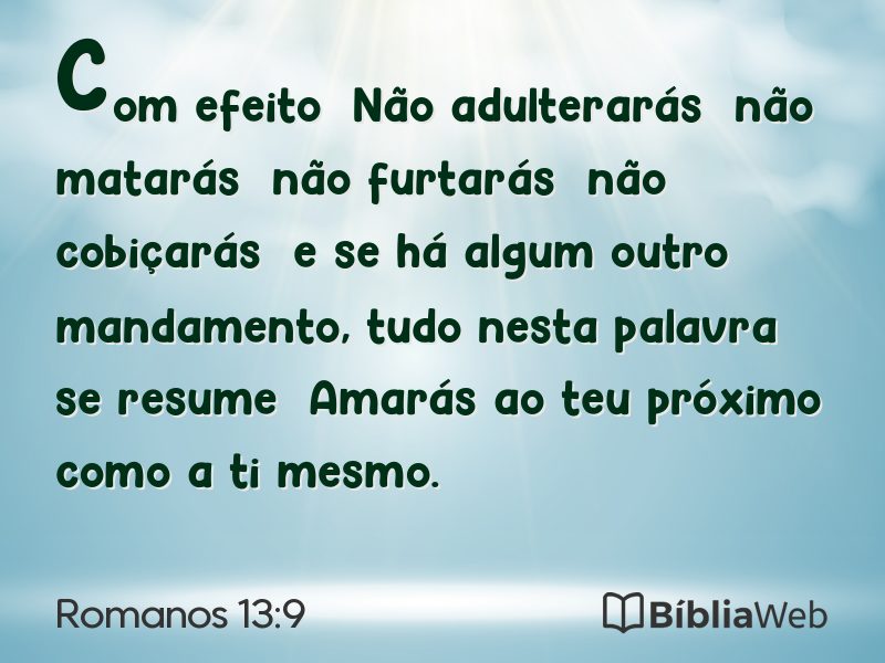 Romanos 13:9 em imagem para compartilhar