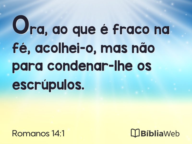 Romanos 14:1 em imagem para compartilhar