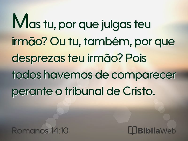 Romanos 14:10 em imagem para compartilhar