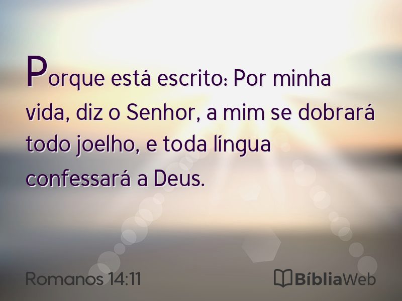 Romanos 14:11 em imagem para compartilhar