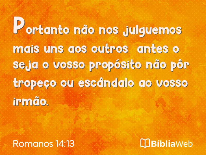 Romanos 14:13 em imagem para compartilhar