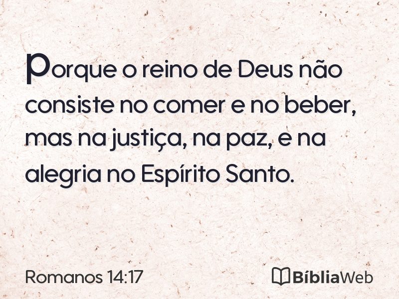 Romanos 14:17 em imagem para compartilhar