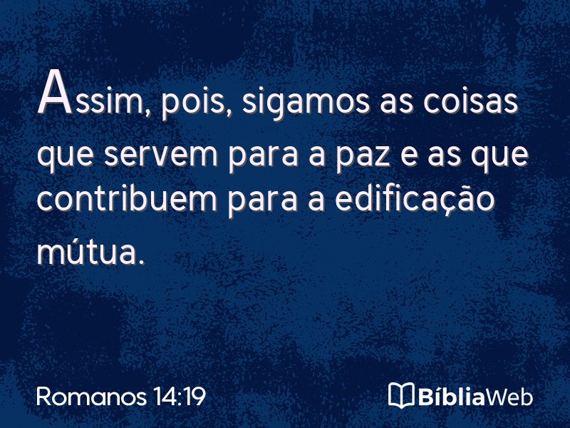 Romanos 14:19 em imagem para compartilhar