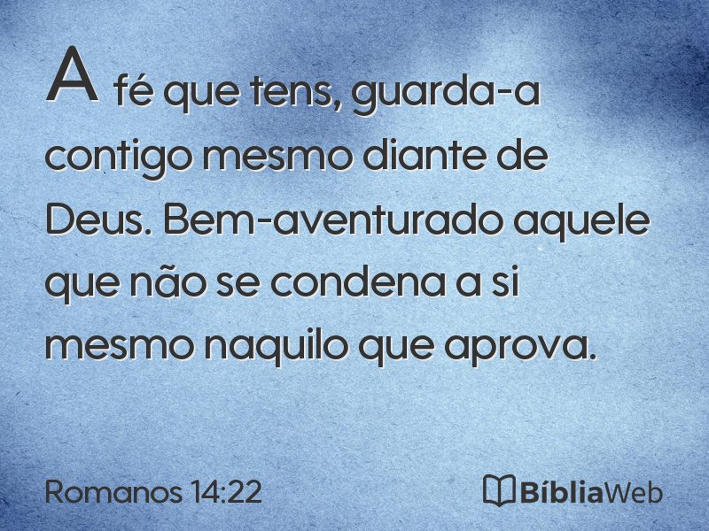Romanos 14:22 em imagem para compartilhar