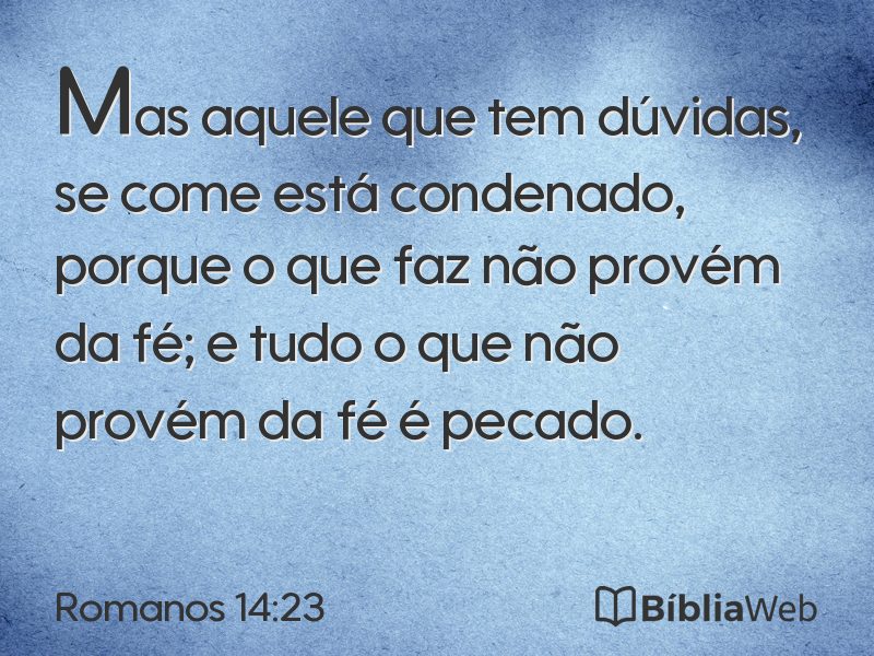 Romanos 14:23 em imagem para compartilhar