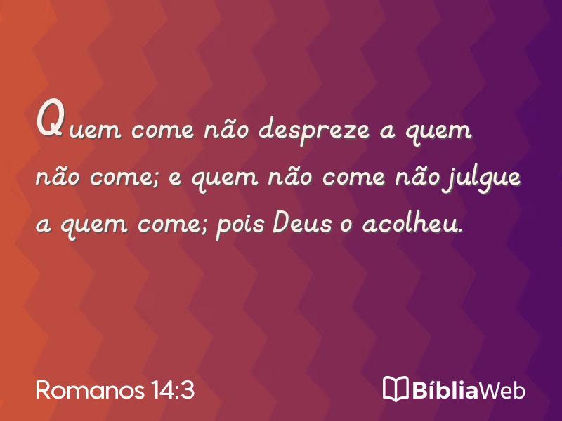 Romanos 14:3 em imagem para compartilhar