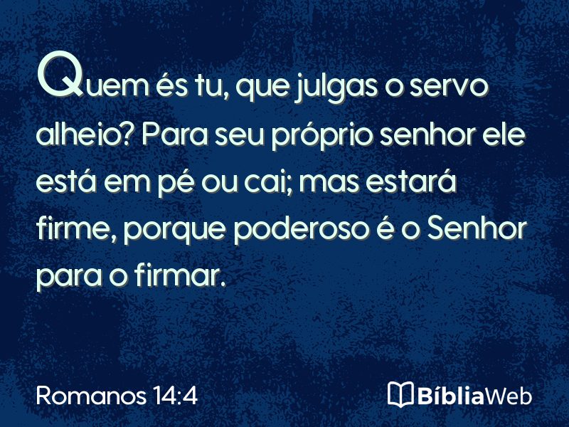 Romanos 14:4 em imagem para compartilhar