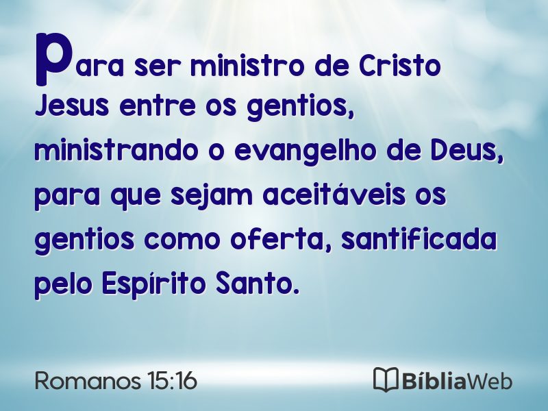 Romanos 15:16 em imagem para compartilhar