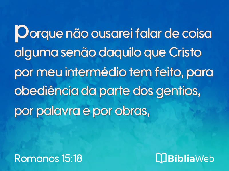 Romanos 15:18 em imagem para compartilhar