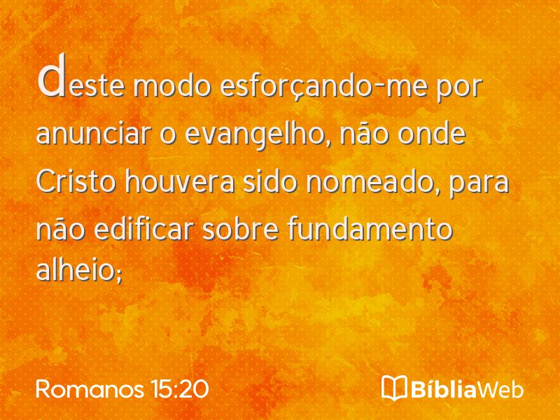 Romanos 15:20 em imagem para compartilhar