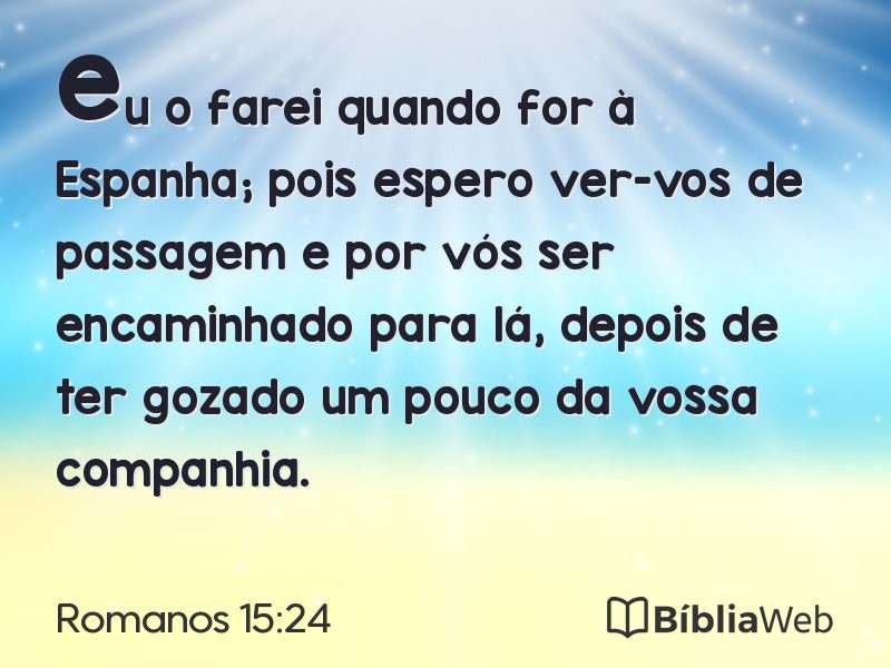 Romanos 15:24 em imagem para compartilhar