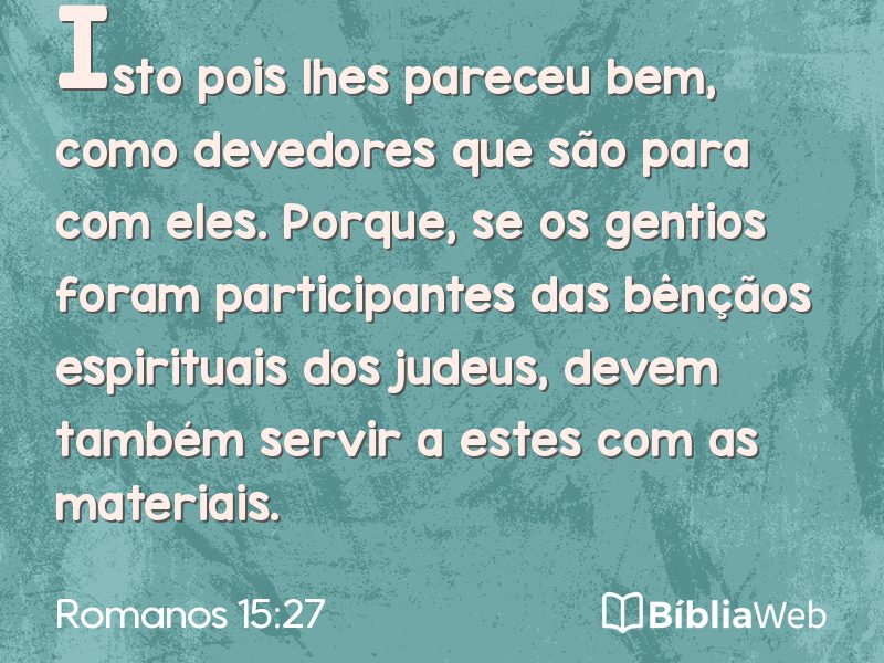 Romanos 15:27 em imagem para compartilhar