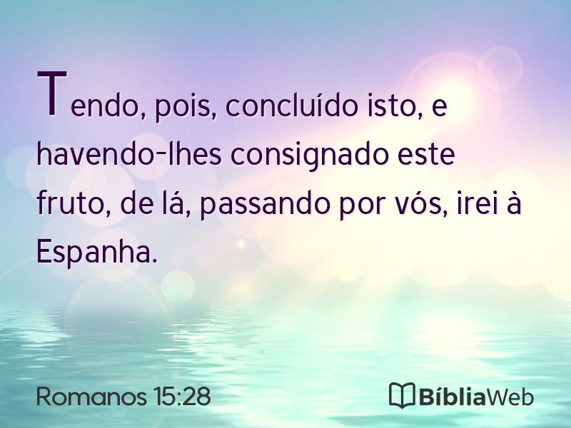 Romanos 15:28 em imagem para compartilhar