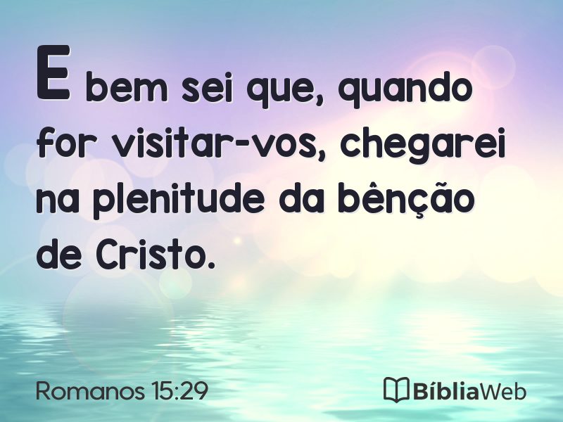 Romanos 15:29 em imagem para compartilhar