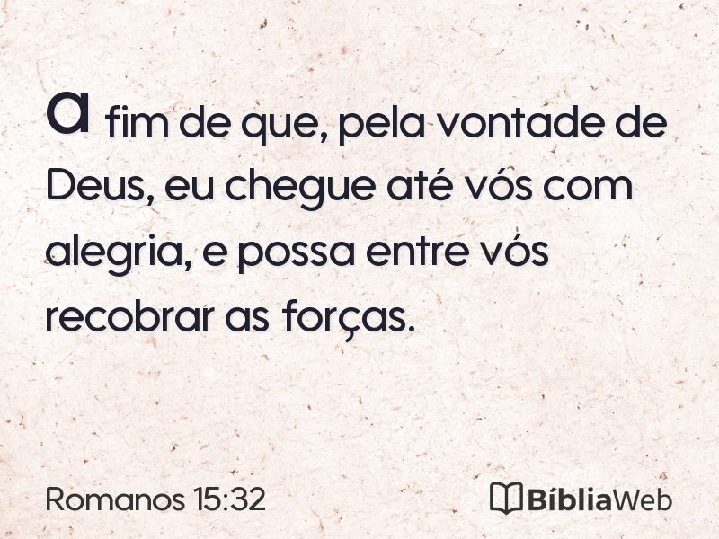 Romanos 15:32 em imagem para compartilhar