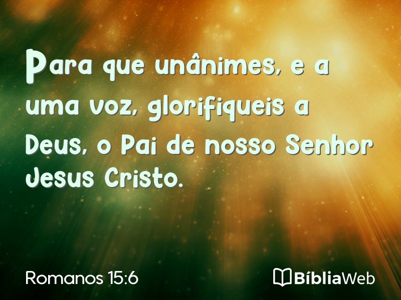 Romanos 15:6 em imagem para compartilhar