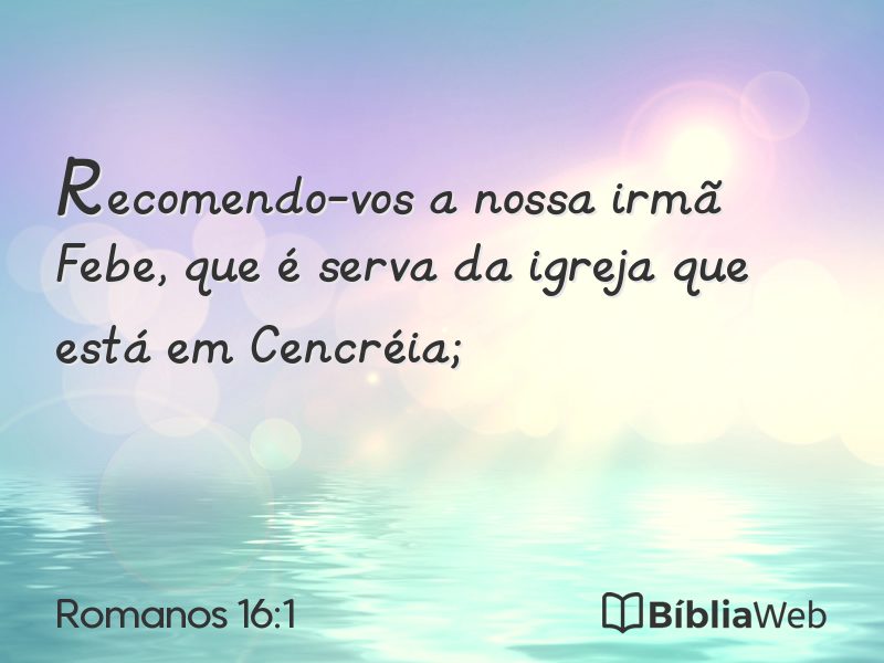 Romanos 16:1 em imagem para compartilhar