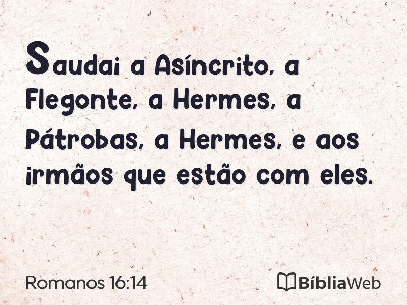 Romanos 16:14 em imagem para compartilhar