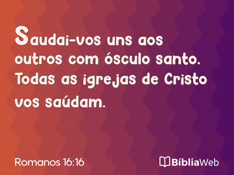 Romanos 16:16 em imagem para compartilhar