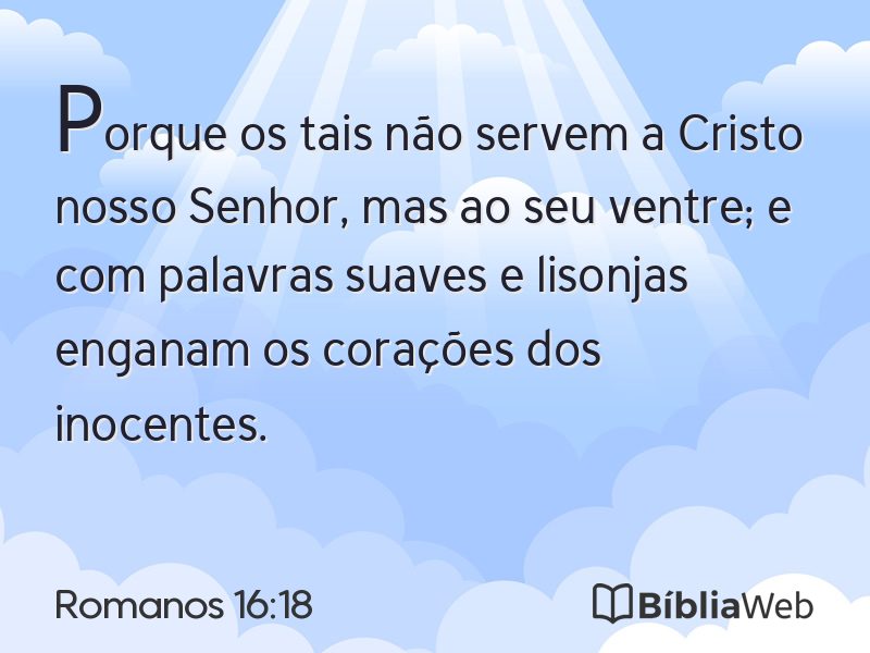 Romanos 16:18 em imagem para compartilhar