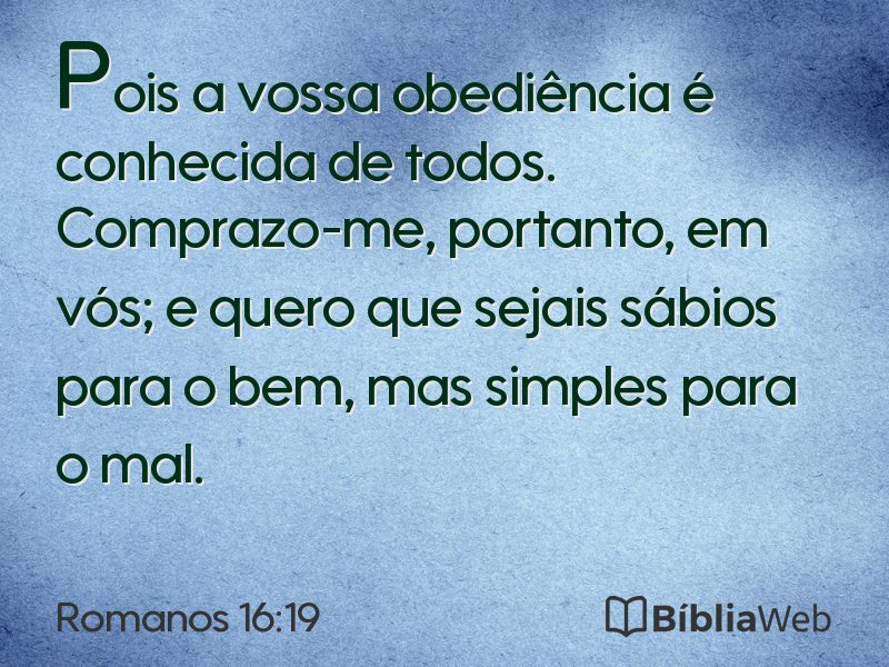 Romanos 16:19 em imagem para compartilhar