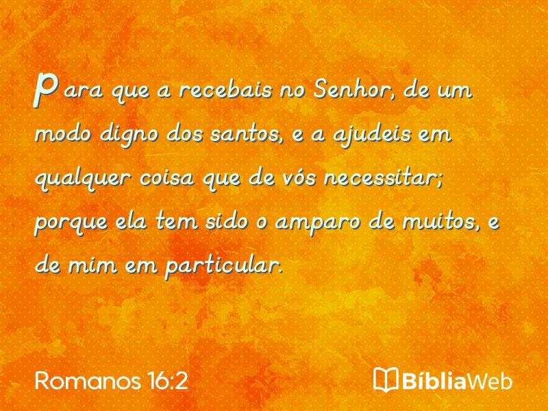 Romanos 16:2 em imagem para compartilhar